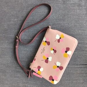 New Kate Spade Jackson Triple Gusset Pink Leather Crossbody Dusk Buds